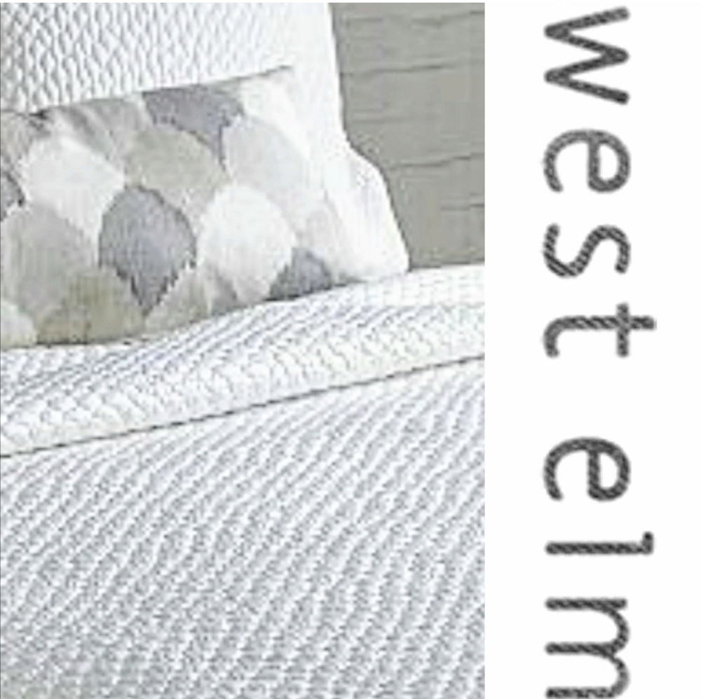 West Elm Lexington Twin Coverlet in Pearl